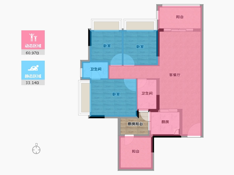 广东省-湛江市-龙悦公馆-87.60-户型库-动静分区