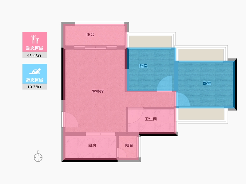 广东省-珠海市-龙光·玖龙湾-55.77-户型库-动静分区