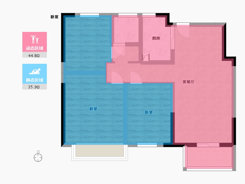 浙江省-宁波市-余姚中梁首府-71.00-户型库-动静分区