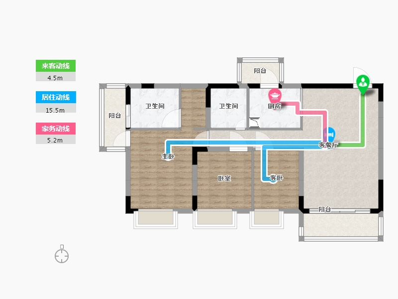 广东省-广州市-粤海宝华轩-98.10-户型库-动静线