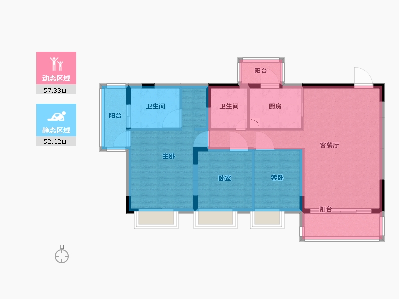 广东省-广州市-粤海宝华轩-98.10-户型库-动静分区