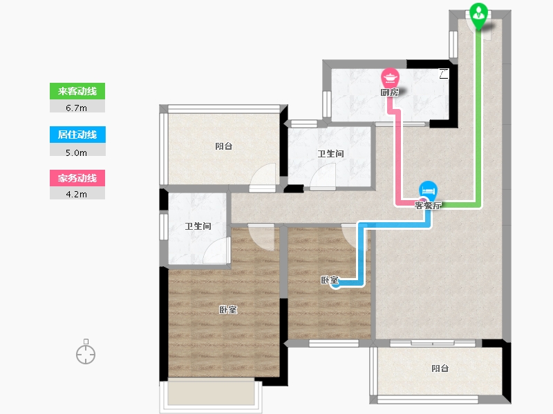 广东省-江门市-龍灣路九號-82.62-户型库-动静线