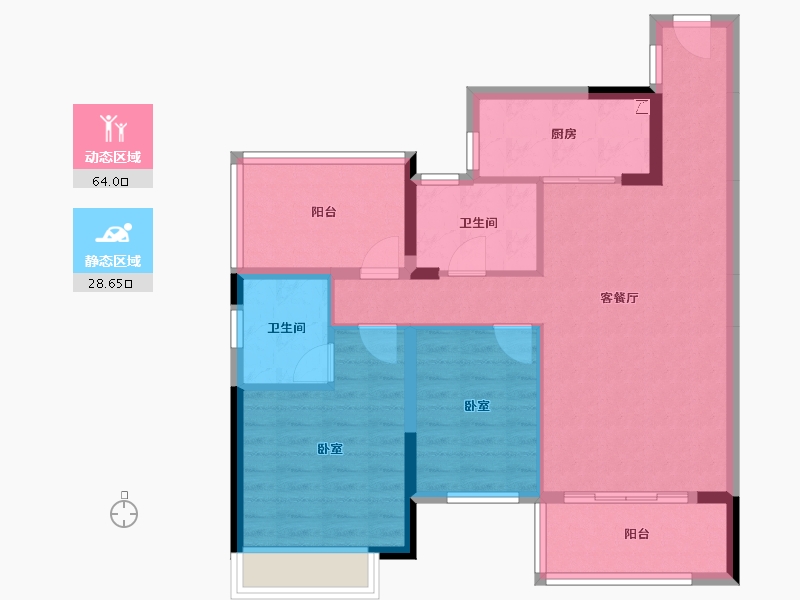 广东省-江门市-龍灣路九號-82.62-户型库-动静分区