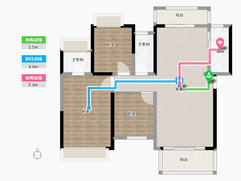 广东省-佛山市-星星凯旋国际住宅-111.01-户型库-动静线