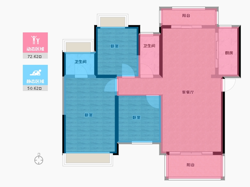 广东省-佛山市-星星凯旋国际住宅-111.01-户型库-动静分区