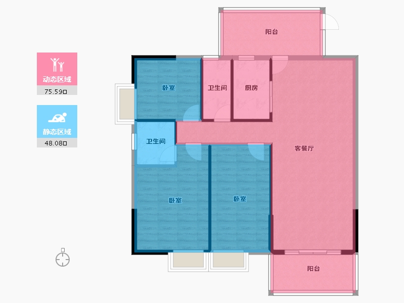 广东省-湛江市-建实碧绿花园-113.10-户型库-动静分区