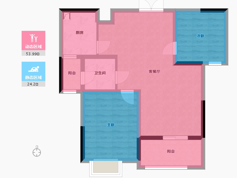 湖南省-长沙市-兴汝金城-69.28-户型库-动静分区