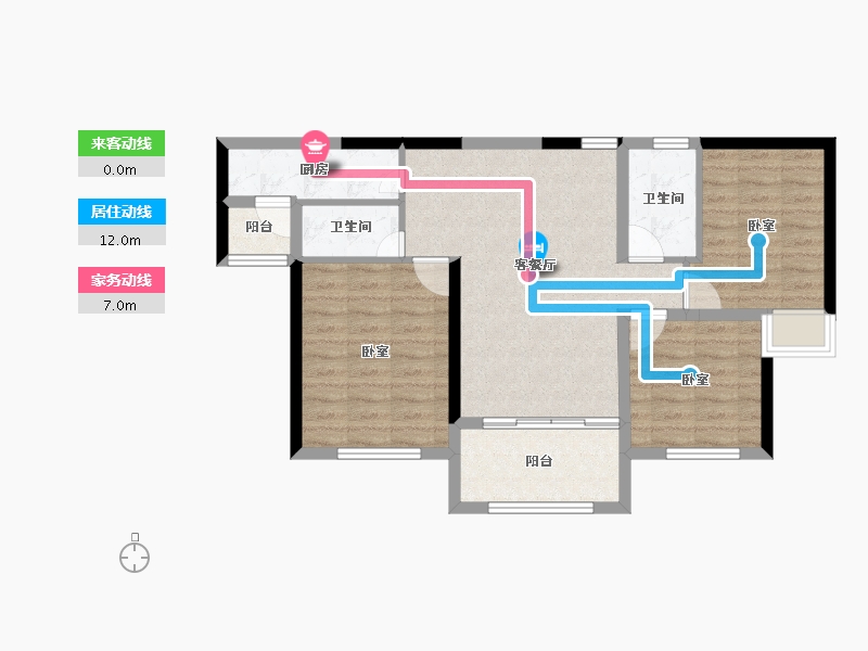 广东省-汕头市-潮南碧桂园云荟府-76.56-户型库-动静线