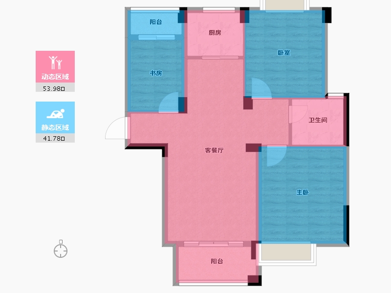 安徽省-六安市-远大·雍景台-86.02-户型库-动静分区