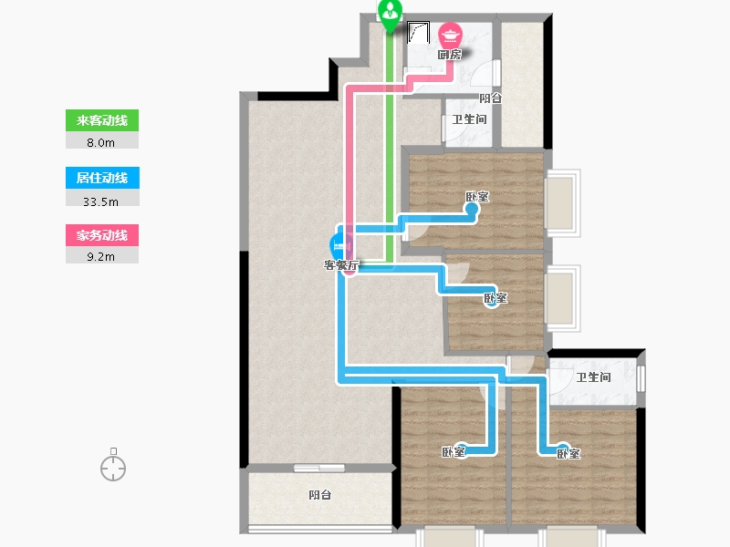 湖南省-株洲市-华苑金逸华府-129.00-户型库-动静线