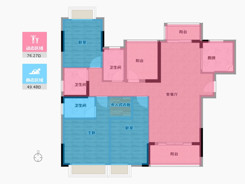 广东省-佛山市-奥园公园一号-113.00-户型库-动静分区