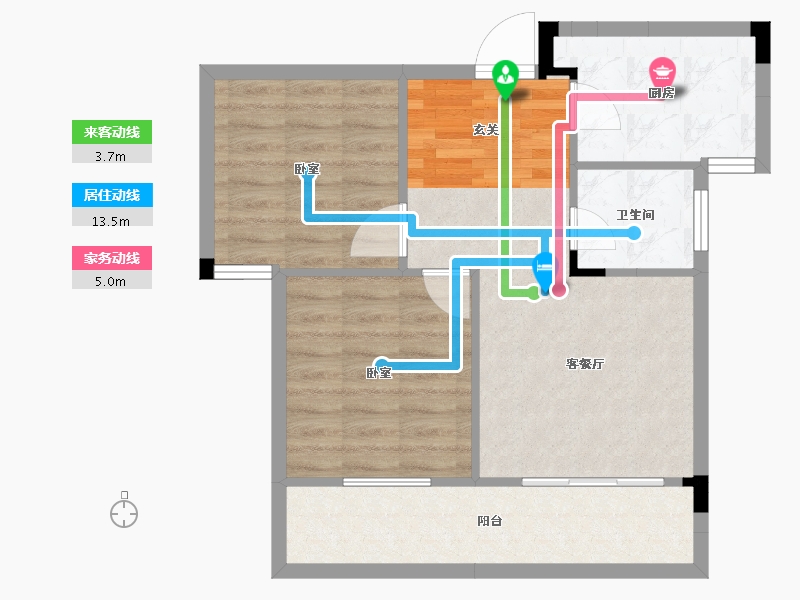 湖南省-邵阳市-魏源和谐嘉园三期-61.71-户型库-动静线