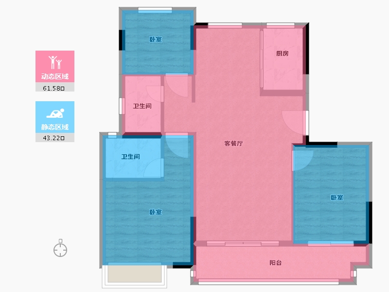 浙江省-绍兴市-合生杭州湾国际新城-95.00-户型库-动静分区