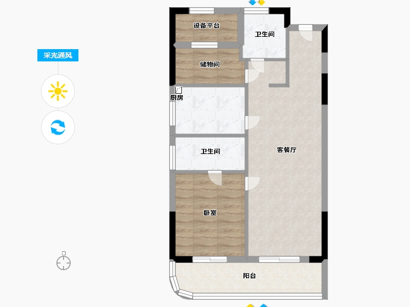 浙江省-舟山市-缘起莲韵-62.00-户型库-采光通风