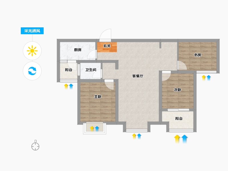 山东省-枣庄市-澜悦龙城-77.22-户型库-采光通风