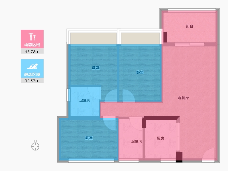 广东省-江门市-缤纷汇广场-68.06-户型库-动静分区