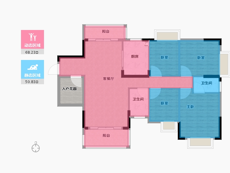 广东省-佛山市-奥园公园一号-113.19-户型库-动静分区