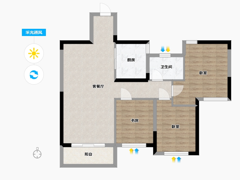 湖北省-武汉市-中城新时代-79.00-户型库-采光通风