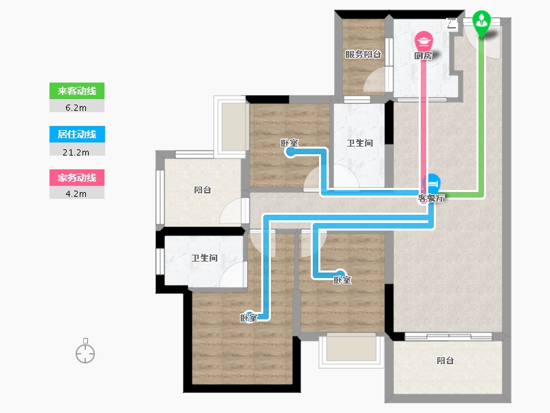 广东省-湛江市-湛江爱琴海国际广场-83.28-户型库-动静线