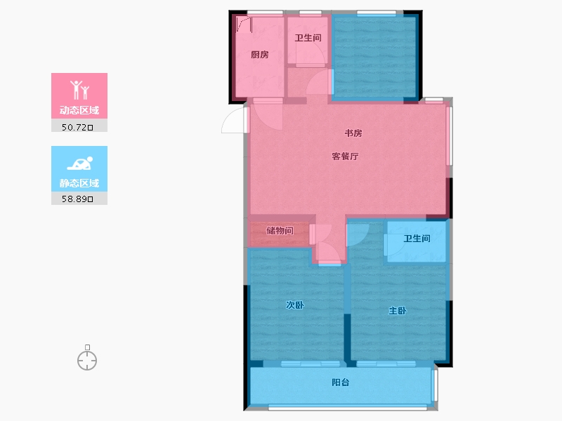 安徽省-蚌埠市-拓基鼎元里-98.15-户型库-动静分区