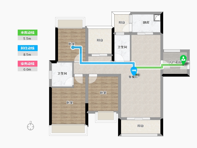 广东省-惠州市-江湾公馆二期-93.83-户型库-动静线