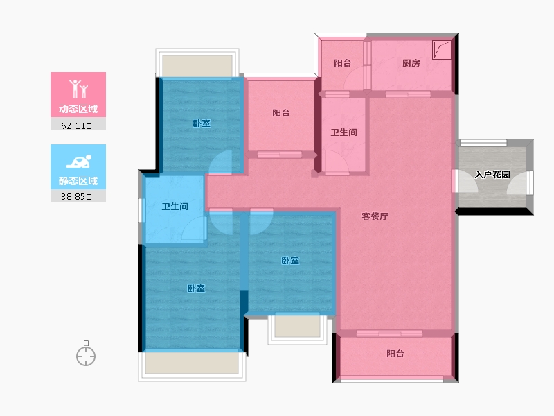 广东省-惠州市-江湾公馆二期-93.83-户型库-动静分区