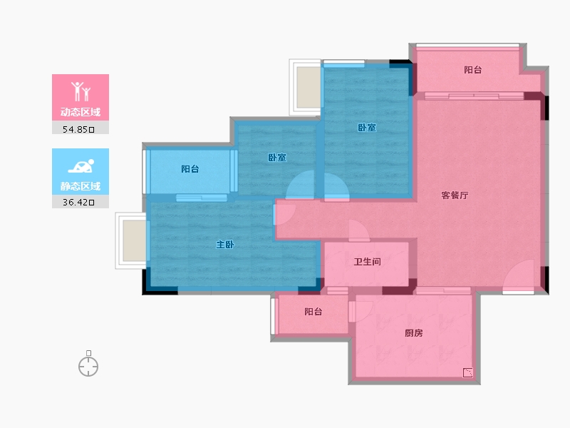 广东省-广州市-粤海宝华轩-80.38-户型库-动静分区