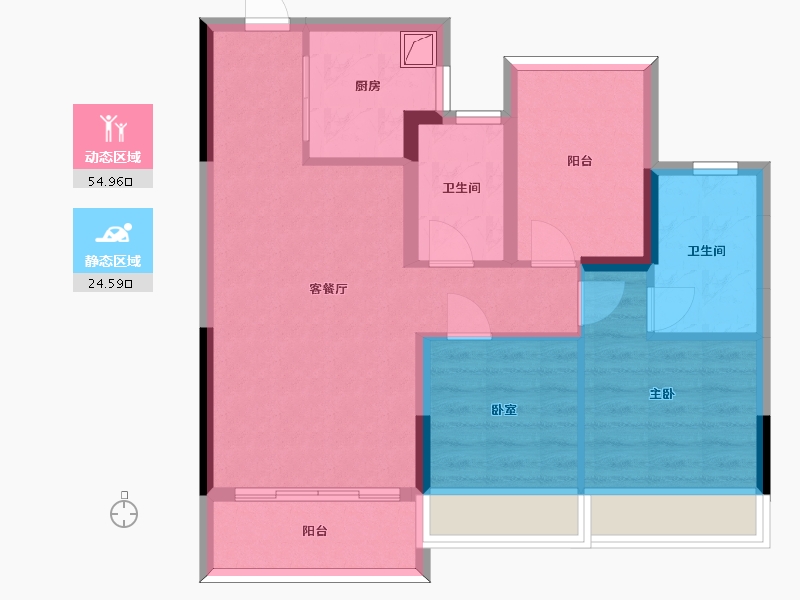 广东省-惠州市-中交香颂花园-70.28-户型库-动静分区