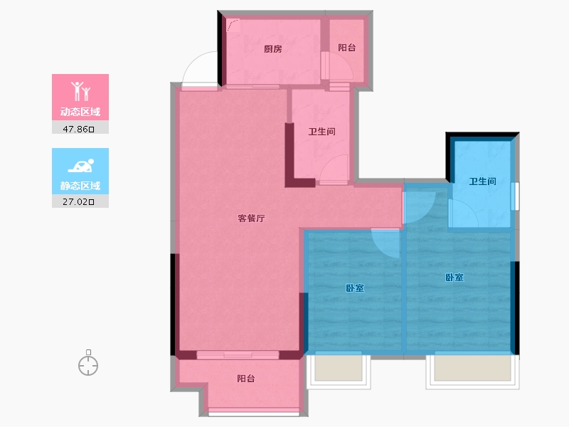 广东省-江门市-方圆月岛首府-66.47-户型库-动静分区