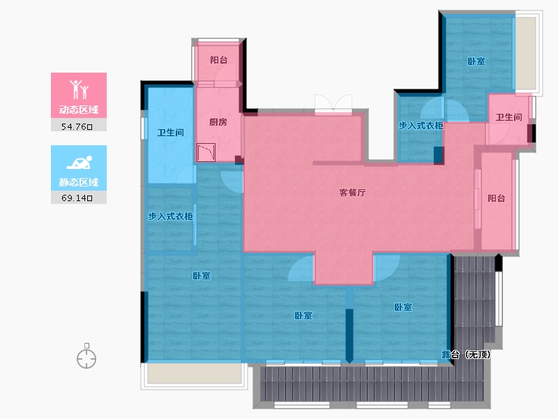 广东省-广州市-天健云山府-128.02-户型库-动静分区