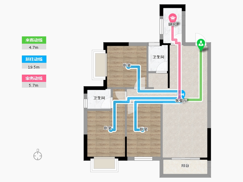 湖南省-邵阳市-魏源和谐嘉园三期-68.34-户型库-动静线