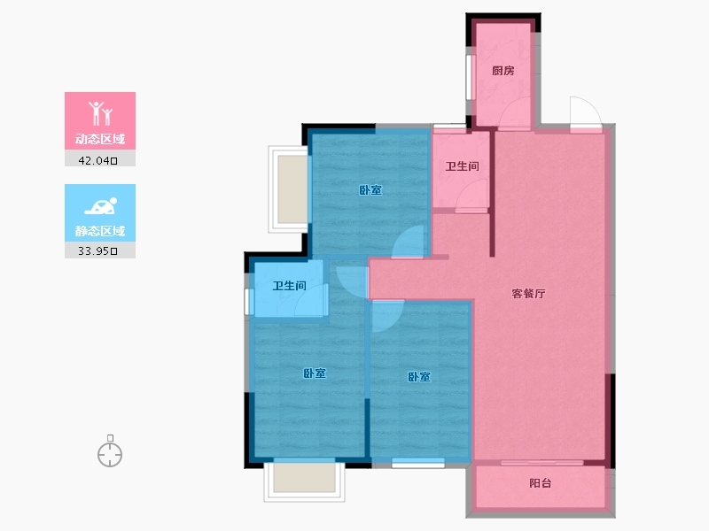 湖南省-邵阳市-魏源和谐嘉园三期-68.34-户型库-动静分区