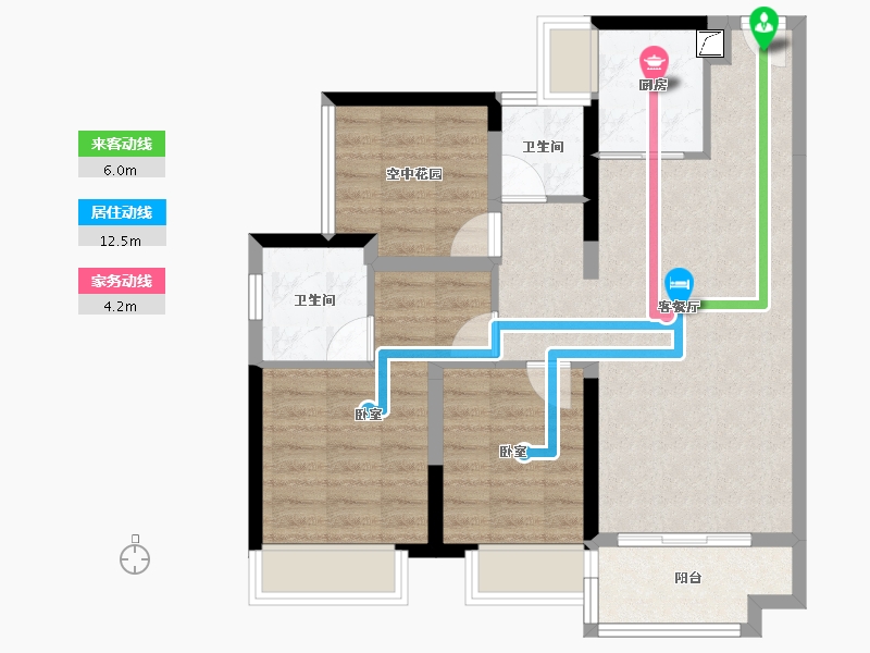 广东省-江门市-旭辉双龙台-73.96-户型库-动静线