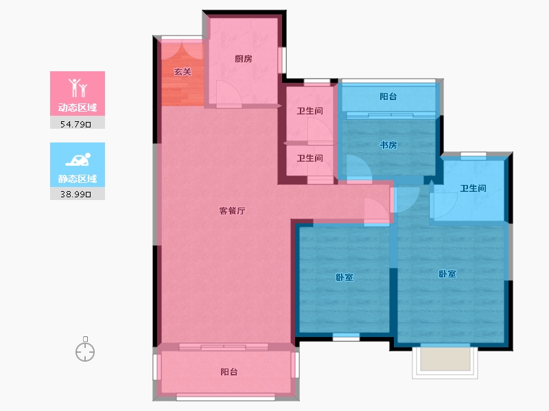 湖南省-岳阳市-天伦溪山府-83.14-户型库-动静分区