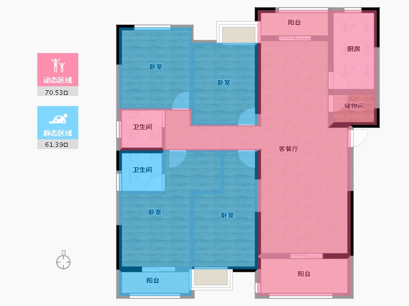 湖北省-黄冈市-时代佳园-117.88-户型库-动静分区