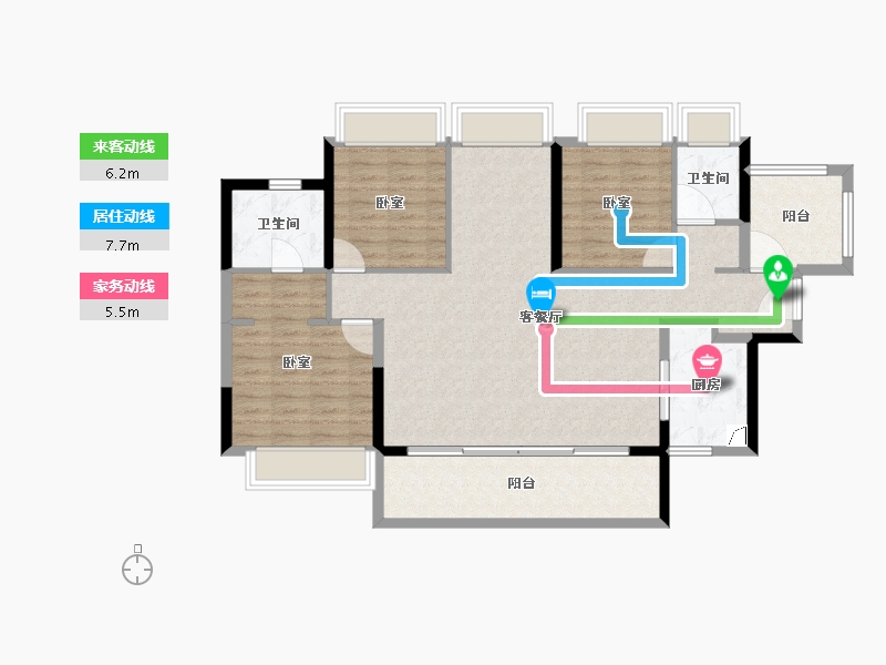 广东省-湛江市-湛江爱琴海国际广场-106.02-户型库-动静线