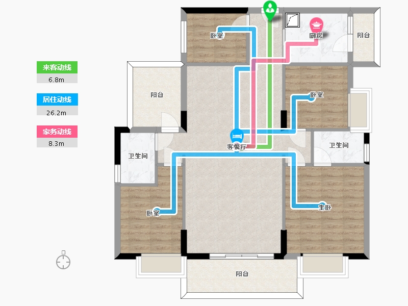 广东省-惠州市-海伦堡中侨公馆-109.37-户型库-动静线