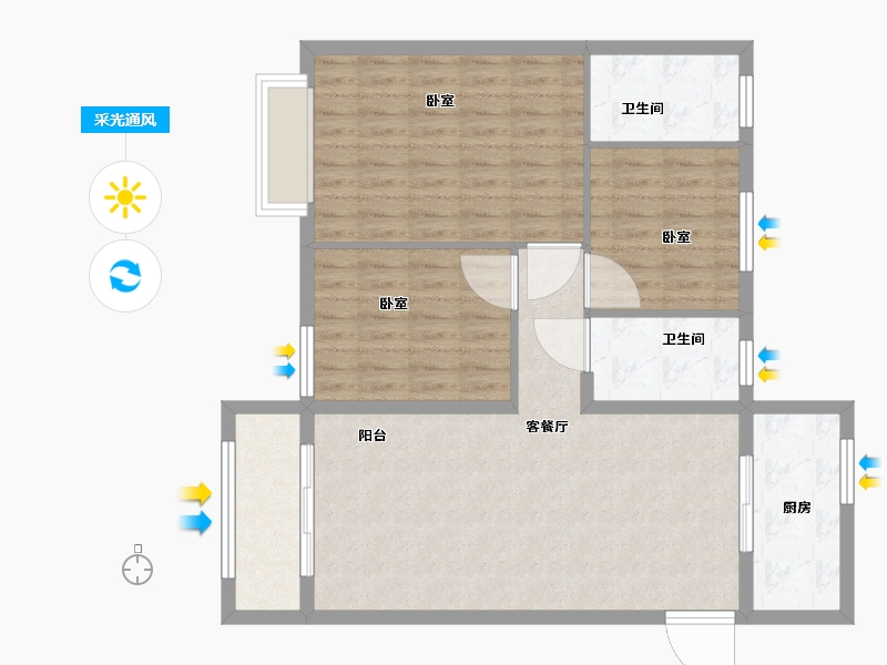 湖北省-武汉市-武汉雅居乐花园-92.10-户型库-采光通风