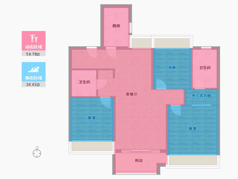 湖北省-武汉市-华发中城荟中央首府-86.01-户型库-动静分区