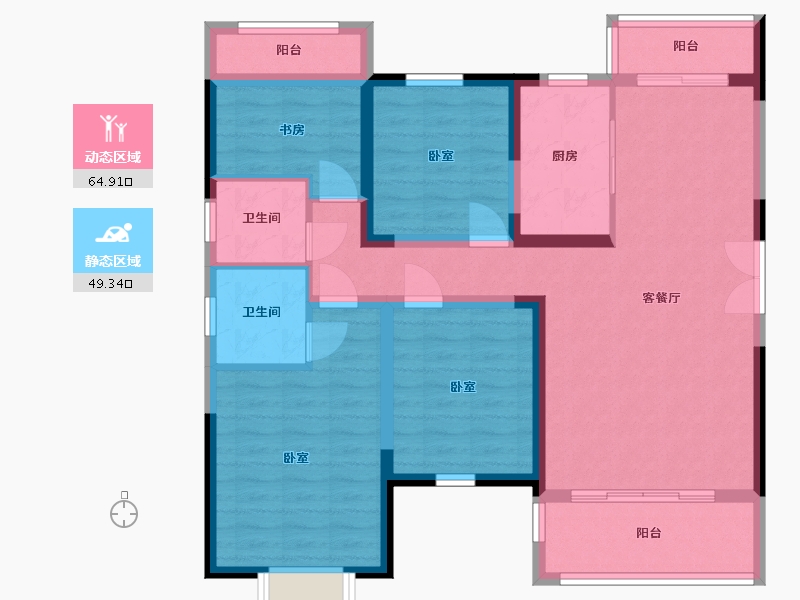 湖南省-岳阳市-天伦溪山府-101.26-户型库-动静分区