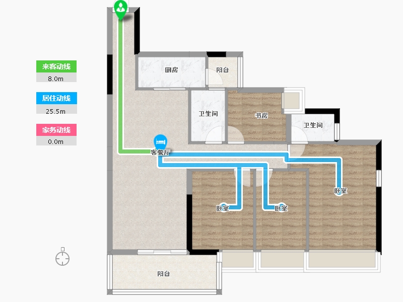 广东省-湛江市-建实碧绿花园-103.13-户型库-动静线