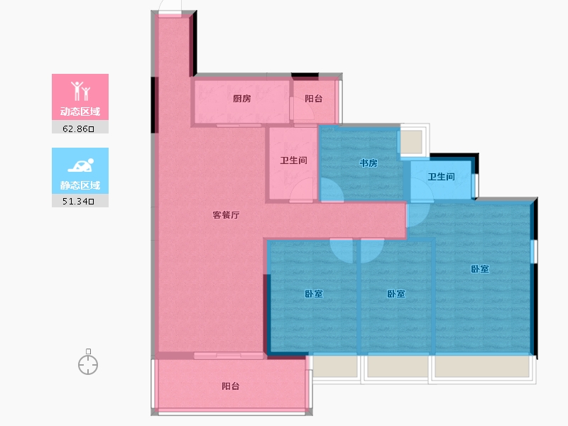 广东省-湛江市-建实碧绿花园-103.13-户型库-动静分区