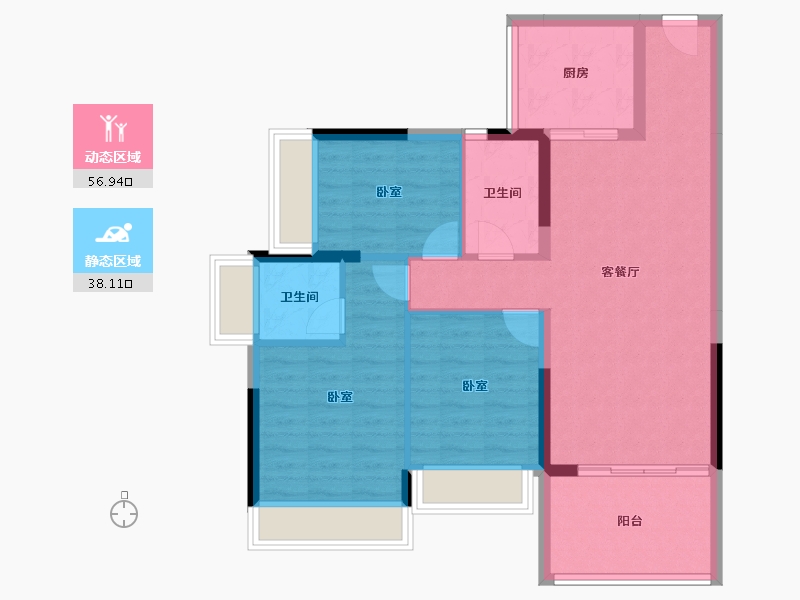 广东省-湛江市-雍豪园-85.42-户型库-动静分区