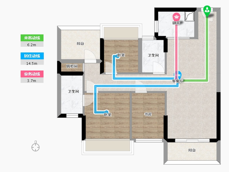 广东省-惠州市-中交香颂花园-75.01-户型库-动静线