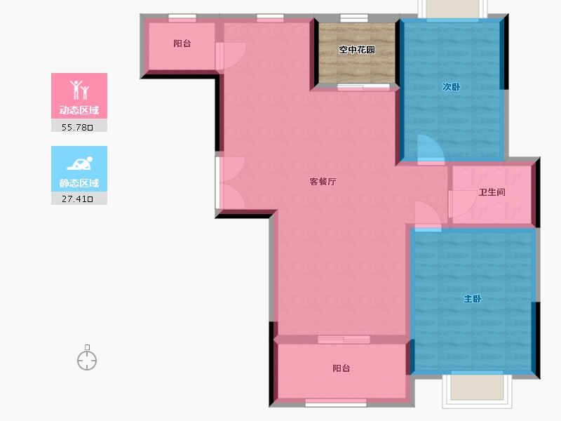 湖南省-长沙市-兴汝金城-78.66-户型库-动静分区