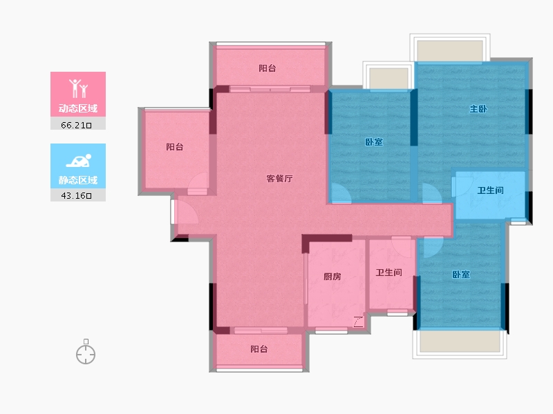 广东省-佛山市-奥园公园一号-98.00-户型库-动静分区