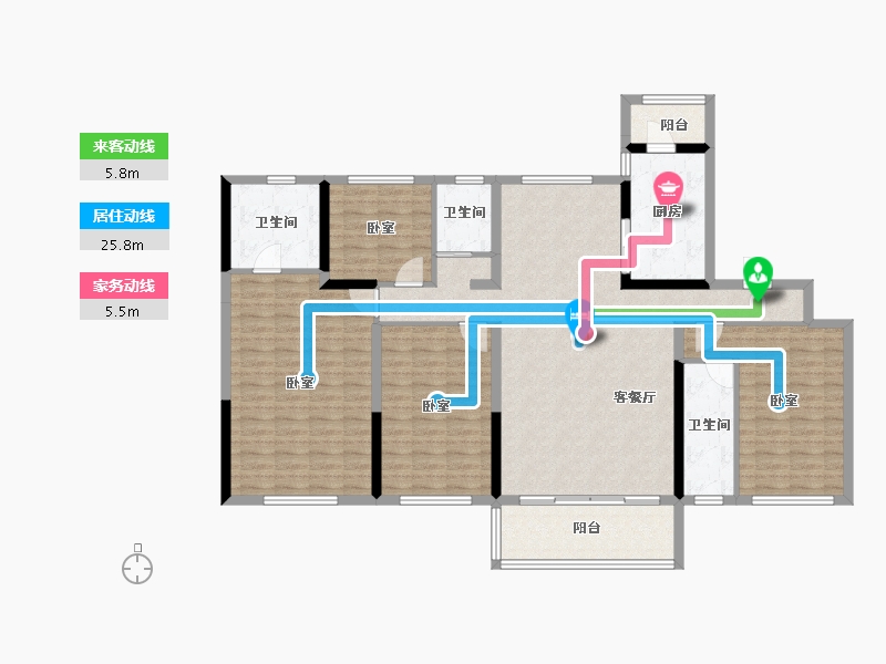 广东省-汕头市-潮南碧桂园云荟府-140.54-户型库-动静线