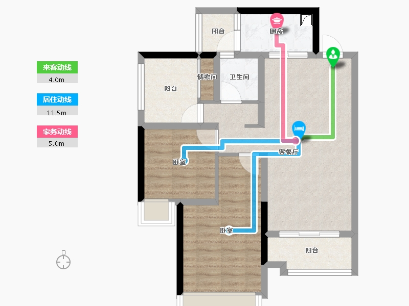 广东省-惠州市-江湾公馆二期-69.00-户型库-动静线