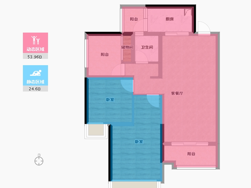 广东省-惠州市-江湾公馆二期-69.00-户型库-动静分区