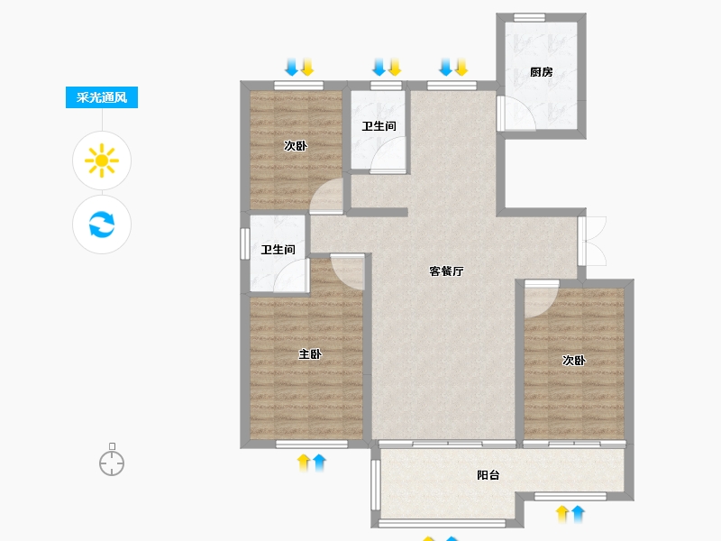 山东省-威海市-天亿城-104.00-户型库-采光通风